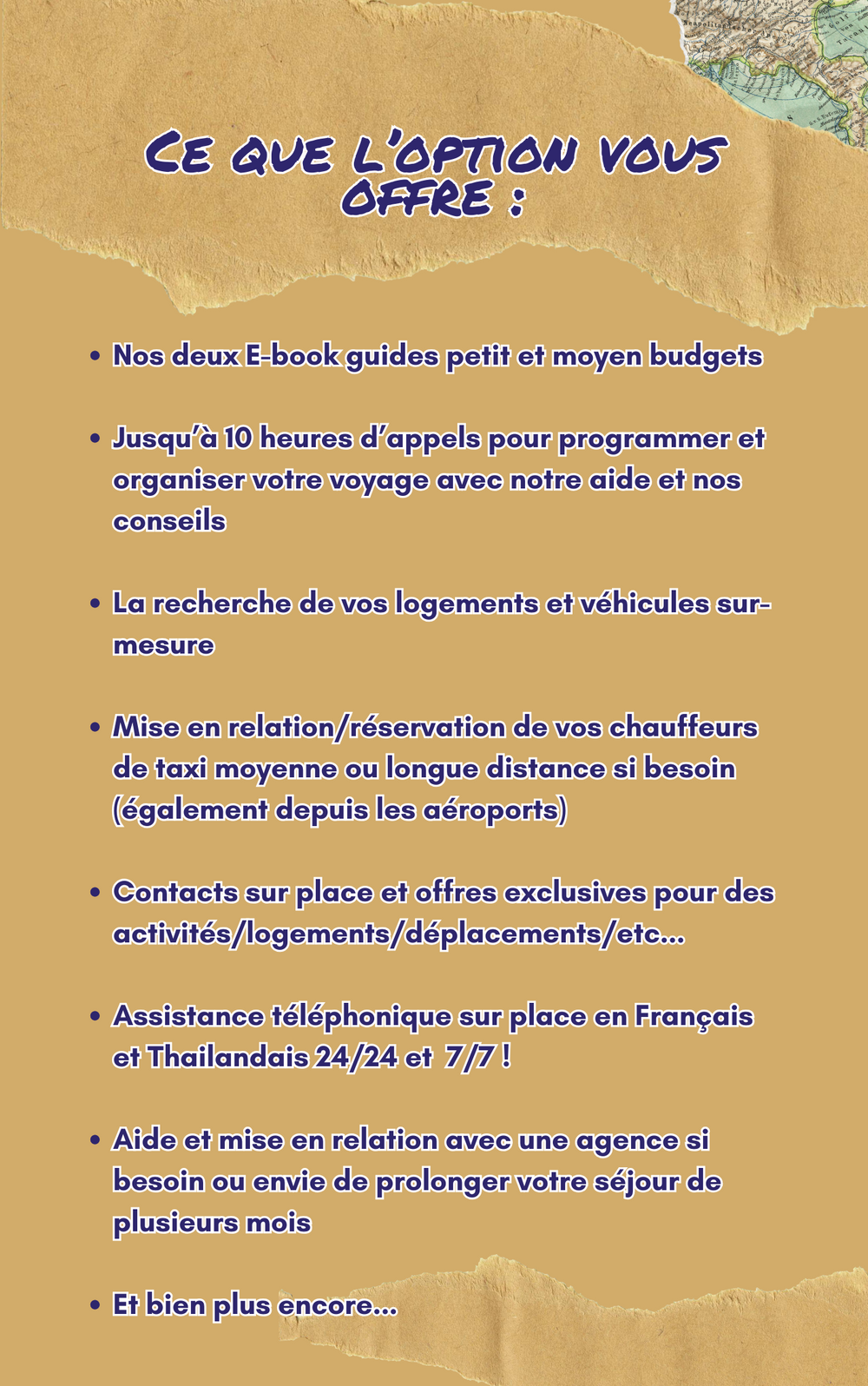 Guide personnalisé : Vacances sur mesure avec assistance sur place