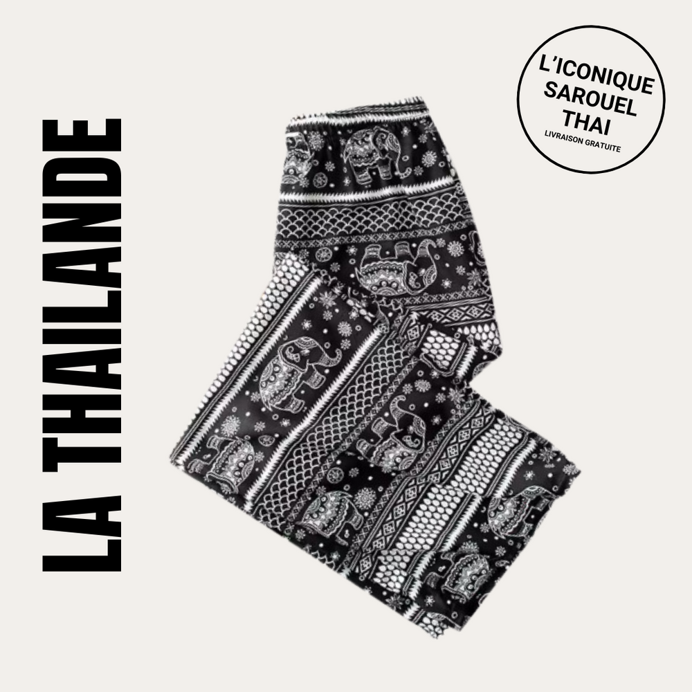 Pantalon traditionnel Thaïlandais à motifs éléphants