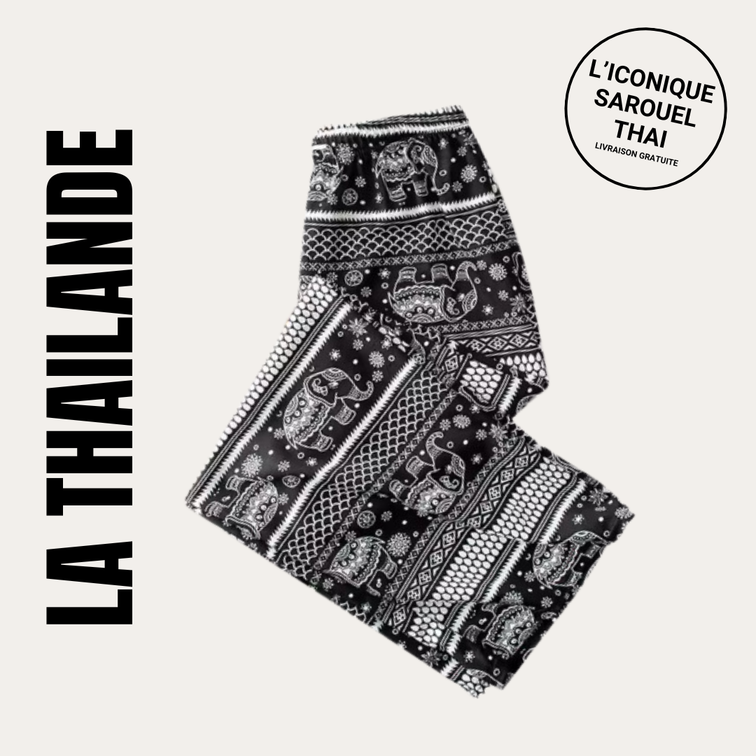 Pantalon traditionnel Thaïlandais à motifs éléphants