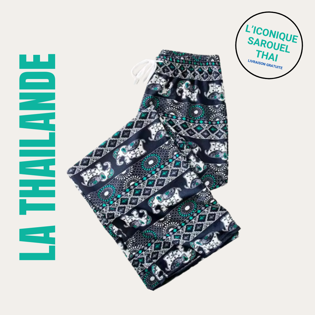 Pantalon traditionnel Thaïlandais à motifs éléphants
